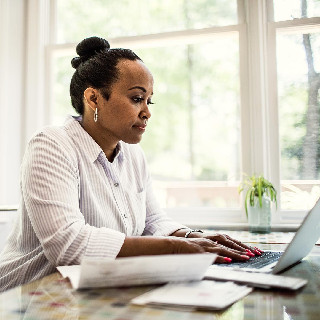 person working from home