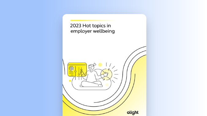 Cover of Hot topics in employer wellbeing programs report